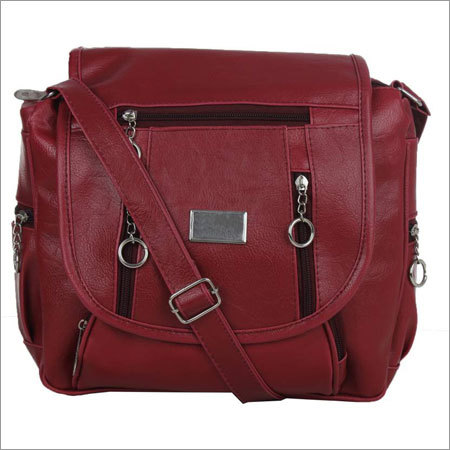 Girls Maroon Color Sling Bag