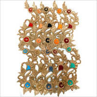 Custom Embroidered Patches - Fabric, Various Sizes, Gold Floral Design | Intricate Hand-stitched, Sew-on Application