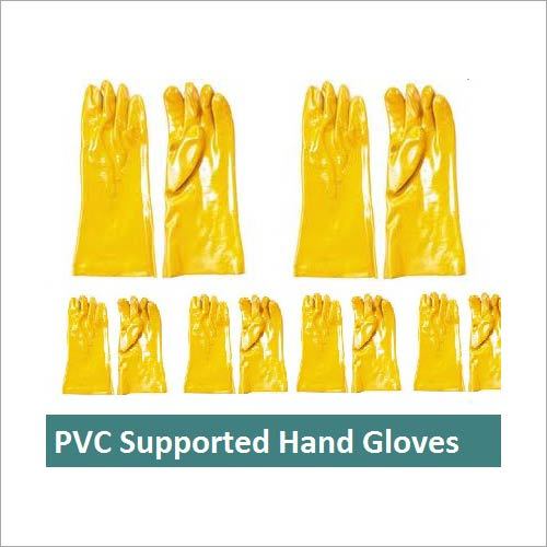 Pvc Supported Hand Gloves - PVC Material, 152.4-381 mm Length, Weight Range 10-150 g | Designed for Effective Safety Use