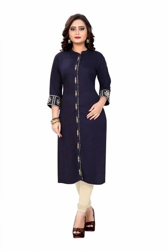 Designer Reyon Kurti Length: 40 To 49 Up Inch (In)