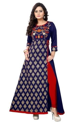 Blue Designer Cotton Kurti