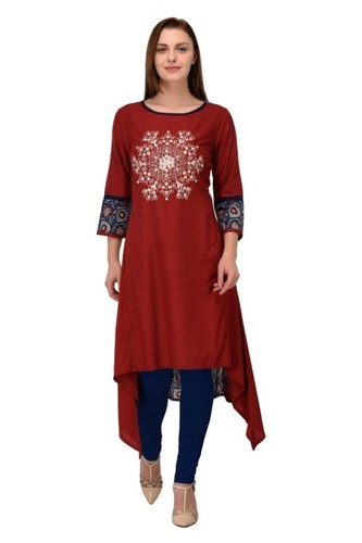 Designer Reyon Kurti Length: 40 To 49 Up Inch (In)