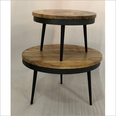 IRON & WOODEN COFFEE TABLE S 3