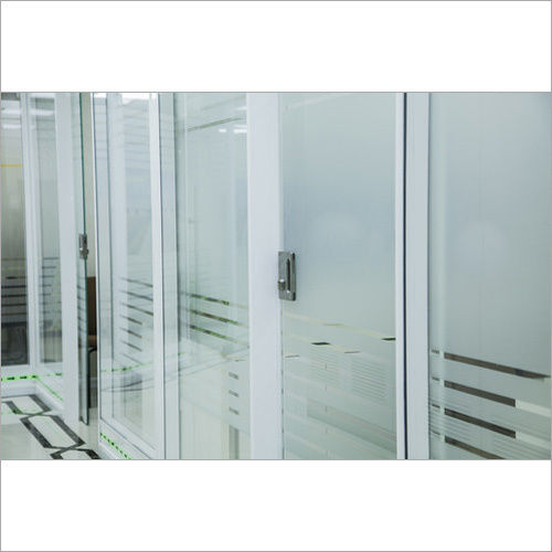 Silver Aluminium Double Glass Partitions