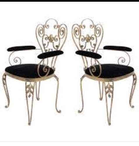 Black And Golden Designer Iron Chair