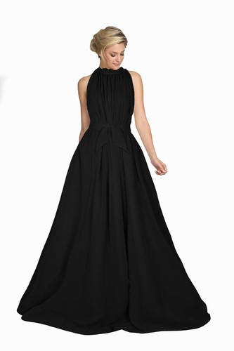 Stitched Sleeveless Dezinar Long Fancy Gown
