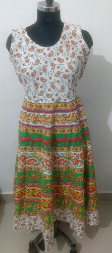 Cotton Printed Jaipuri Midi Dress