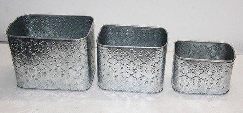 Nickel Metal Planter Set
