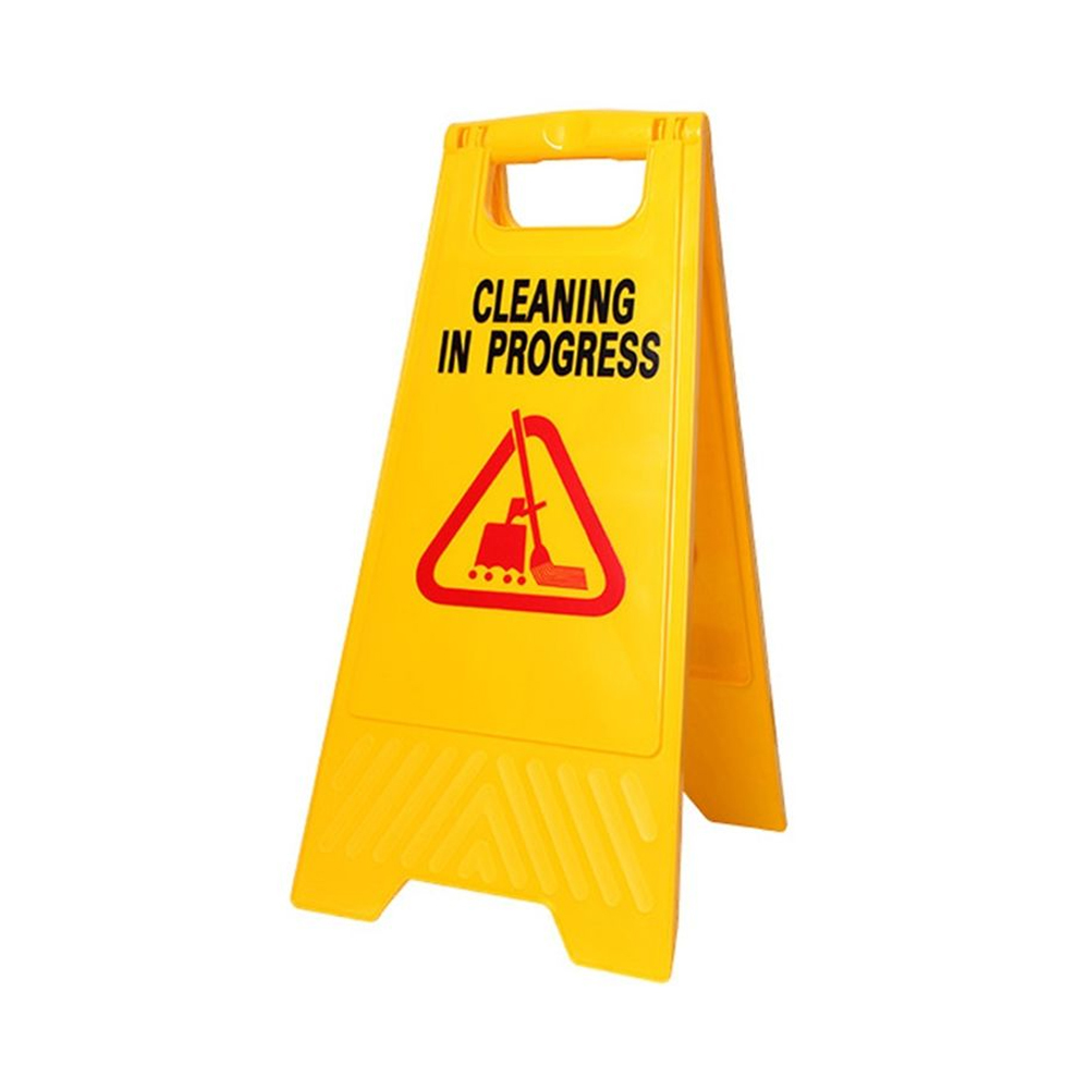 Caution Board - Regular Size, Yellow Plastic | Caution Sign for Cleaning in Progress