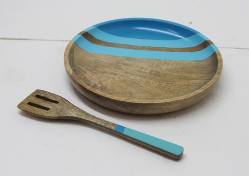 Wooden Plate With Spoon
