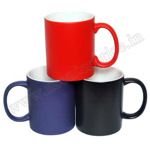 11oz Magic Mug Matte - Ceramic Material, Height: 9.5cm, Diameter: 8cm, Colors: Red, Black, Blue | 11oz Capacity, Perfect for Hot or Cold Beverages