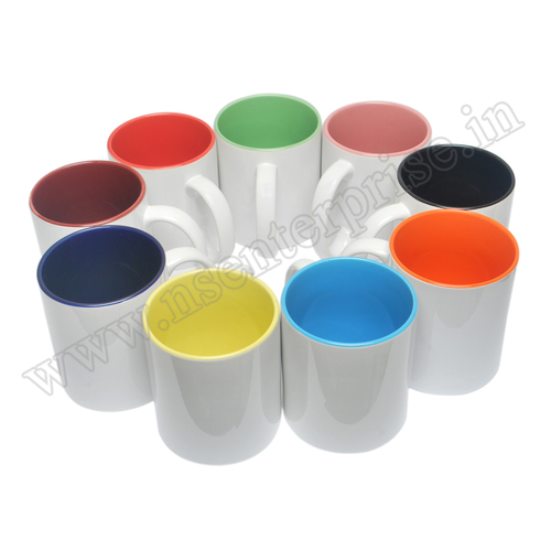 Inner Colour 2 Tone Mug - Ceramic, 11oz, Dia 8.2*9.5cm | Available in Black, Red, Yellow, Orange, Light Blue, Dark Green, Dark Blue, Pink, Light Green, Maroon