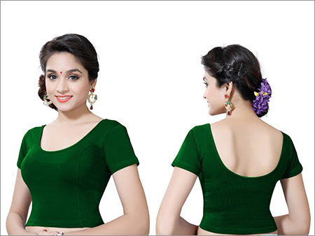 Ladies Dark Green Readymade Blouse