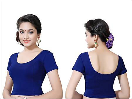 Ladies Navy Blue Readymade Blouse