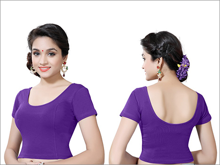 Ladies Purple Readymade Blouse