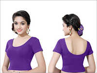 Ladies Purple Readymade Blouse - Soft High Quality Fabric, Boat Neck, Shrink & Fade Proof, Comfortable Wear