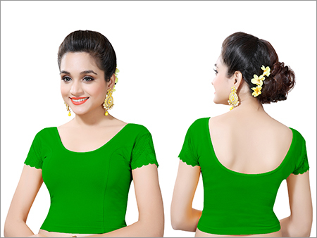 Ladies Parrot Green Color Fancy Blouses
