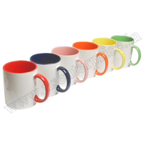 Inner Colour 3 Tone Mug - 11oz Ceramic Cup | Eco-Friendly, Sublimation Printable, Available in Red, Blue, Green, Pink, Yellow