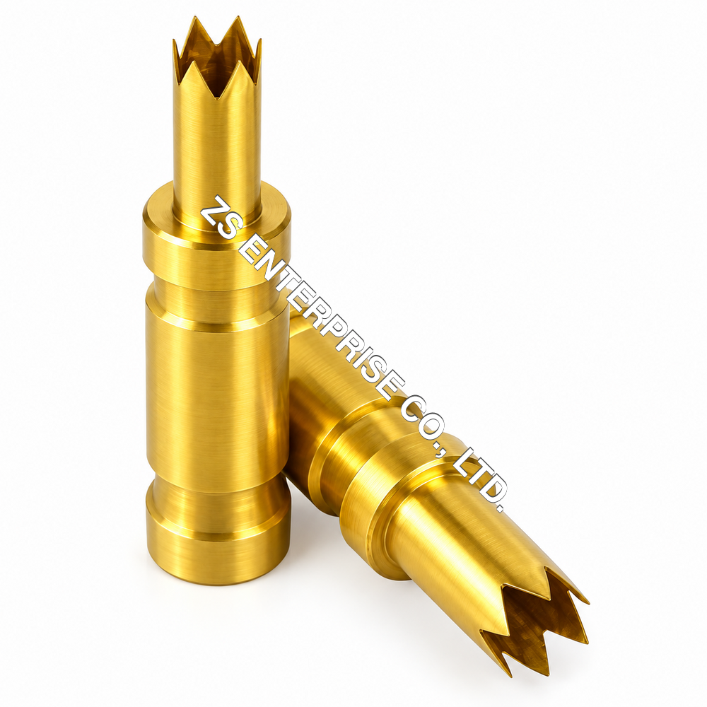 Serrated Punch with Tin Coating - Brass, Round/Oblong Shapes | Precise Diameter, Impact Proof, Rust Proof, Polished Surface