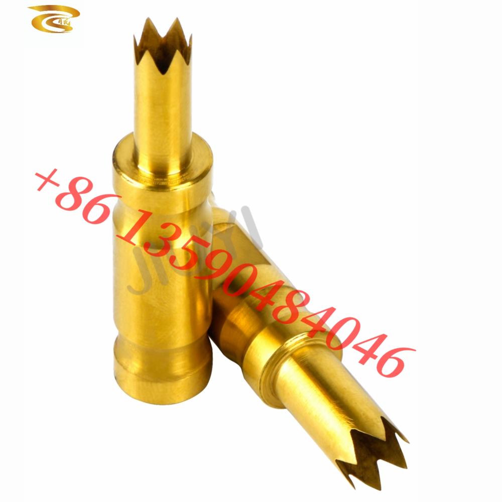 Serrated Punch With Tin Coating - Brass, Round/oblong Shapes | Precise Diameter, Impact Proof, Rust Proof, Polished Surface