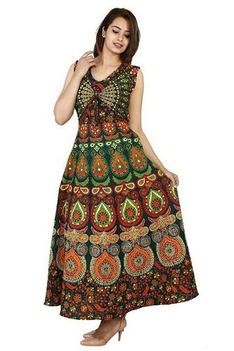 Rajasthani Printed Maxi Jacket Long Dress