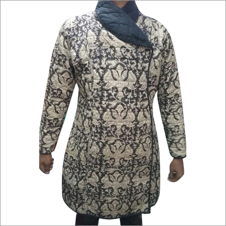 Ladies Hand Block Print Quilted Jacket Filling Material: Polyester