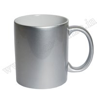11oz Silver Mug - Ceramic, 11oz Size, Eco-friendly | Single-layer Structure, Sublimation Printed Design, Lightweight At 15 Kg