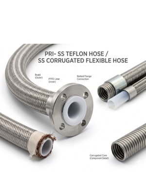 SS Corrugated Hoses - Durable Stainless Steel, Flexible Design for Enhanced Fluid Transfer Performance