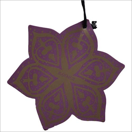 Hang Tags - Cardstock 5x5cm Purple, Flower Shape | Durable, Customizable, Eco-Friendly Cotton String