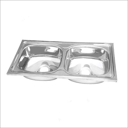 Double Bowl Kitchen Sink - Stainless Steel, 600 x 450 x 220 mm, Grey | Easy Fit, Deck Mounted, Polished Surface