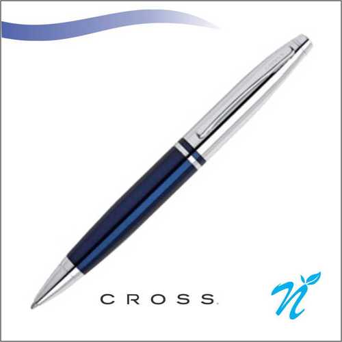 Calais Chrome/Blue Ball Point Pen