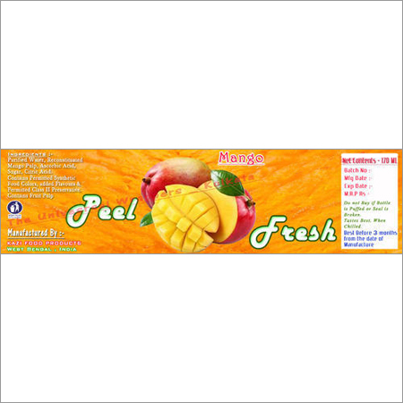 Juice Bottle Packaging Labels - Paper & Plastic Laminated, Customizable Design, Shelf Adhesive Gumming