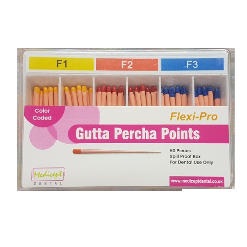 G.P.PROTAER - Gutta Percha, Varied Sizes, Peach | Precise Fit, Easy Handling, Color Coded, Sterile, Durable, Reliable, Efficient