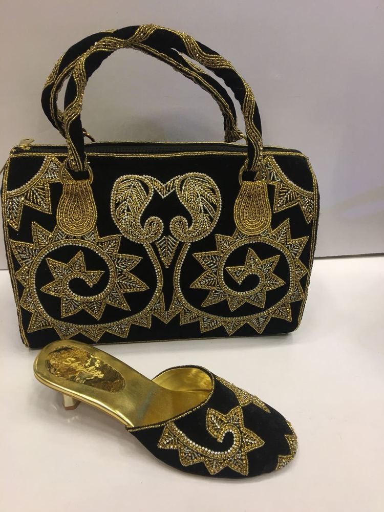 New Design party wear shoe and bag for woman