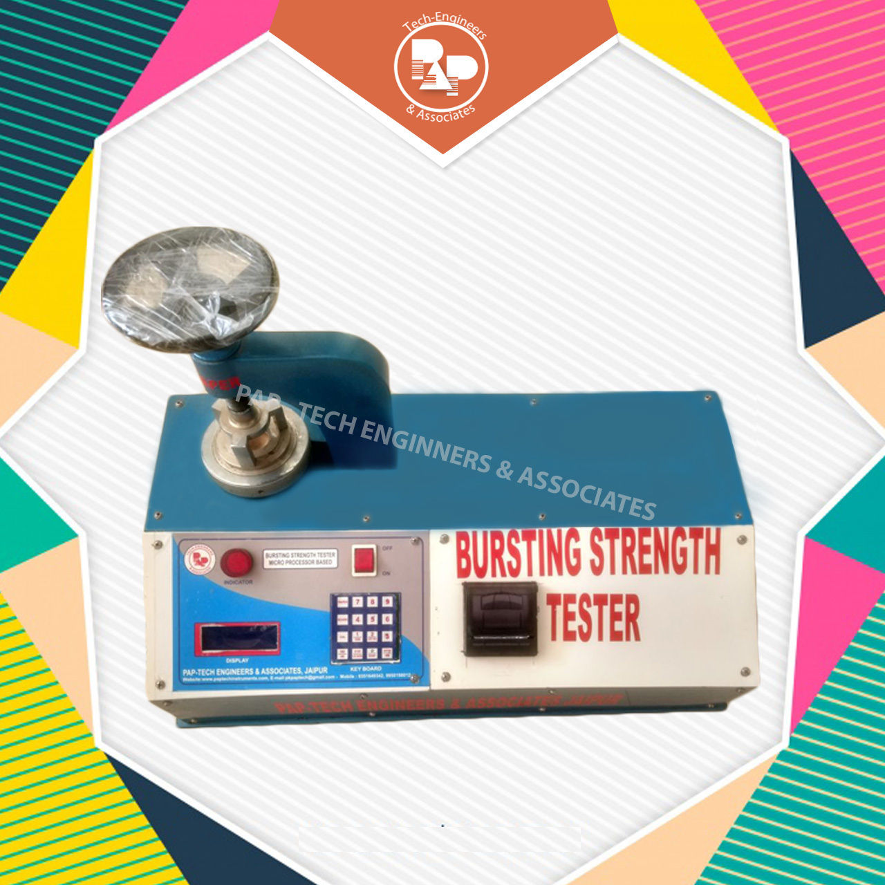 Digital Bursting Strength Tester attached with printer