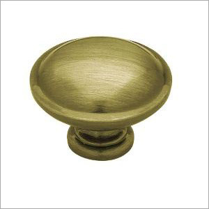Antique Brass Cabinet Knobs - 1.25 Inches Round Mushroom Design | Premium Quality Brass, Screw-On Mounting, 10 Pack