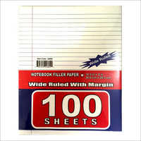 Ruled Filler Paper - 100 Sheets 10.5x8 Inches | Eco-friendly Material, Soft Binding, 80 Gsm Woodfree Paper, Wide Ruled, Loose Sheets