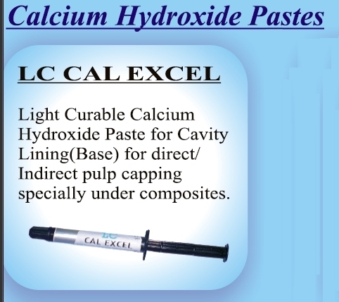 LC CAL EXCEL - Calcium Hydroxide, Silver, Medium Viscosity, Rapid Setting | Light Curable, Pulp Capping, Cavity Lining, Composite Base