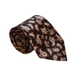 Promotional Silk Printed Ties - 142 cm Arrow Shape , Brown Color for All Seasons
