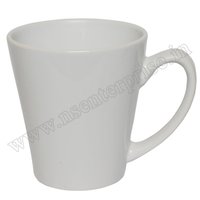 12oz Conical Mug - Ceramic, 9cm Top Diameter, 6.1cm Bottom Diameter, 9.8cm Height | Elegant White Finish With Comfortable 7.8cm Handle