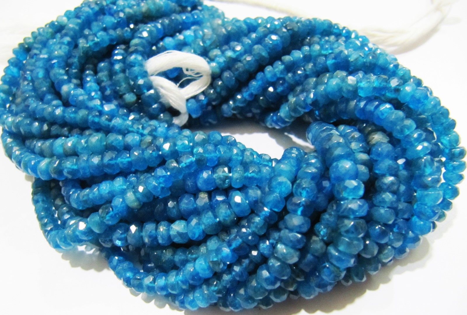 Very Good Quality Natural Neon Apatite Faceted Beads