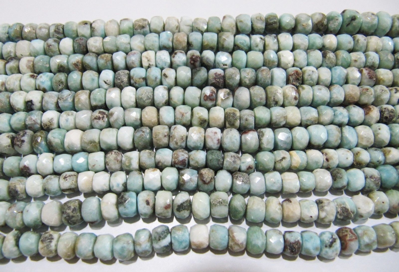 AAA Quality Natural Larimar Rondelle Faceted Beads