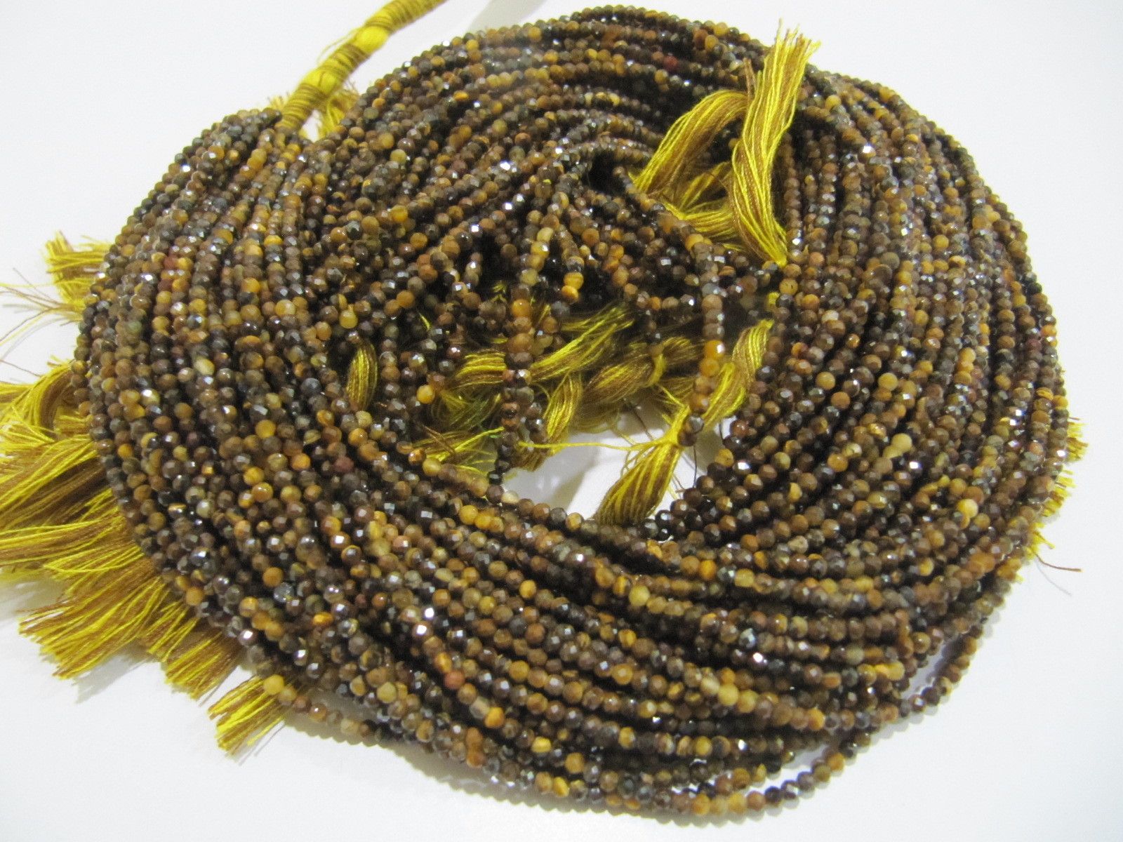 AAA Quality Natural Tiger Eye Rondelle Faceted Beads