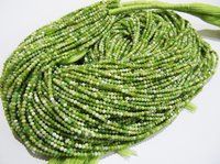 AAA Quality Natural Green Opal Gemstone Rondelle Faceted Beads