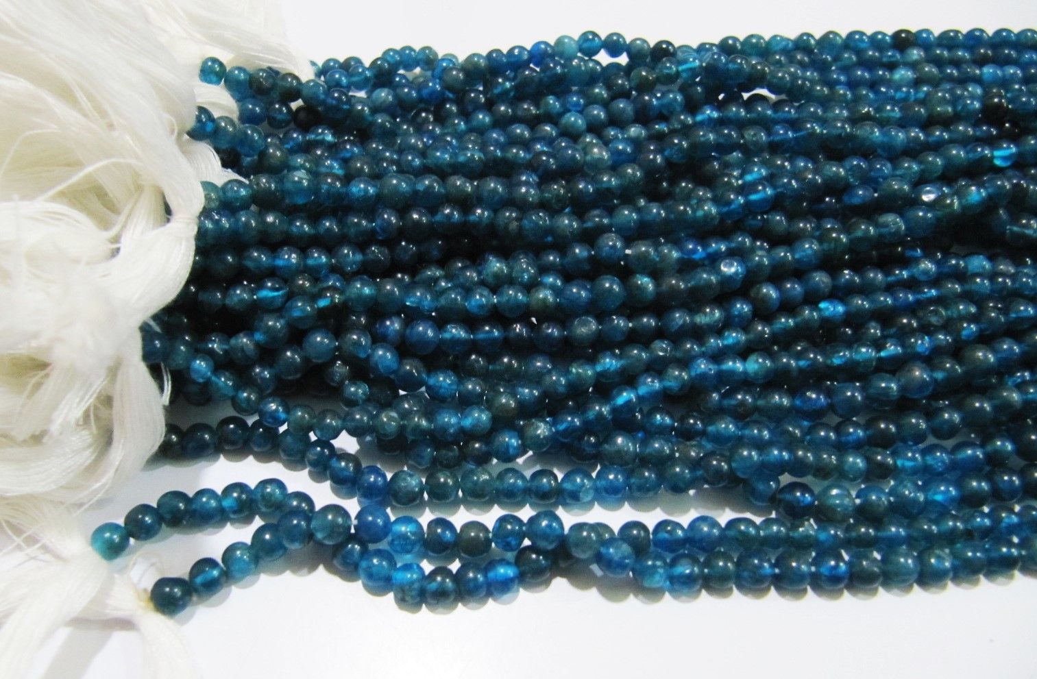 Natural Genuine Neon Apatite Round Plain Smooth Beads