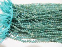 Natural Genuine Blue Apatite Round Plain Beads