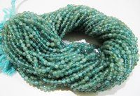 Natural Genuine Blue Apatite Round Plain Beads