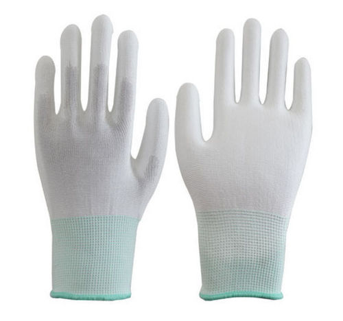 ESD Gloves - ESD Polyester Material, Size M(8) & L(9), White Color - Full Fingered, PU Coated, Surface Resistance 10^8, Ideal for Electronics Manufacturing