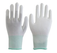 Esd Gloves - Esd Polyester Material, Size M(8) & L(9), White Color - Full Fingered, Pu Coated, Surface Resistance 10^8, Ideal For Electronics Manufacturing