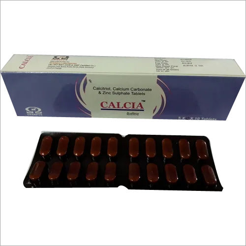 Calcitriol 0.25mg+ Calcium Carbonate 500mg+zinc7.5mg Tablet Application: For Hospital And Clinical Purpose